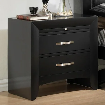 2 Drawer Night Stand with Pull Out Tray
